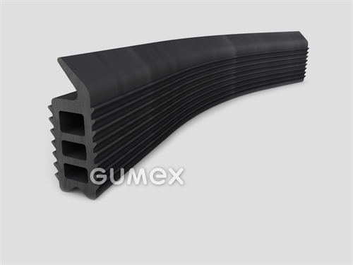 Plastový profil do dveří G1108, 27,5x11mm, tvarový, 60°ShA, PVC, -40°C/+60°C, černý